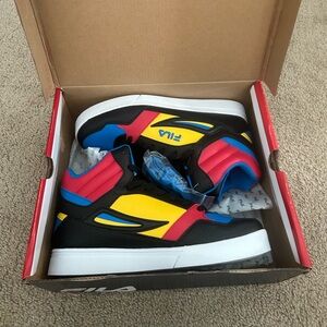 Fila Men's Sneakers in Black, Blue, Red, and Yellow